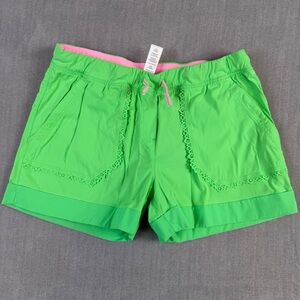 Ivivva Girls Neon Green Laser Cut Trim Athletic Shorts‎ Size 12 IG7343S